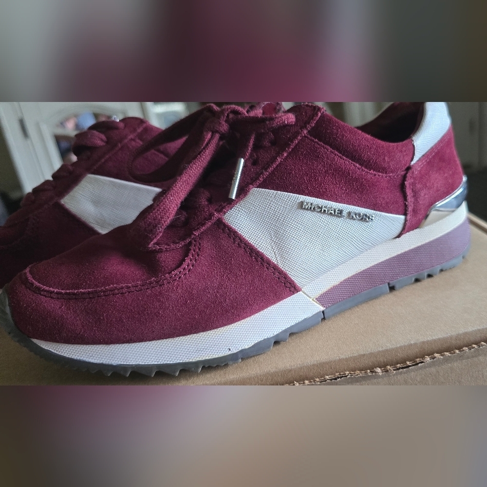 Michael Kors Women's Allie Trainer Sneakers Merlot Size 7.5